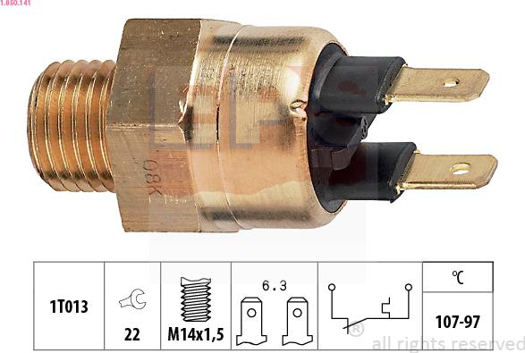 EPS 1.850.141 - Termocontatto, Ventola radiatore www.autoricambi360.it