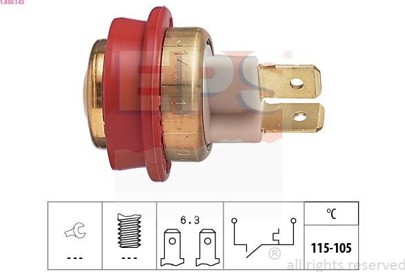 EPS 1.850.143 - Termocontatto, Ventola radiatore www.autoricambi360.it