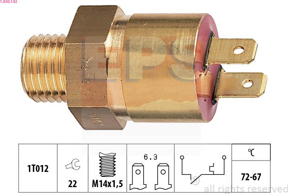 EPS 1.850.142 - Termocontatto, Ventola radiatore www.autoricambi360.it