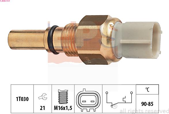EPS 1.850.151 - Termocontatto, Ventola radiatore www.autoricambi360.it