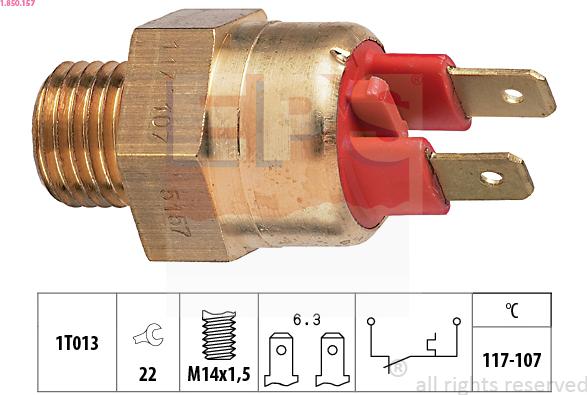 EPS 1.850.157 - Termocontatto, Ventola radiatore www.autoricambi360.it