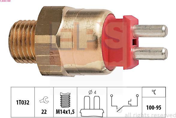 EPS 1.850.169 - Termocontatto, Ventola radiatore www.autoricambi360.it