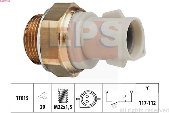 EPS 1.850.166 - Termocontatto, Ventola radiatore www.autoricambi360.it