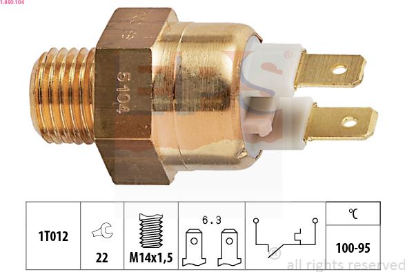EPS 1.850.104 - Termocontatto, Ventola radiatore www.autoricambi360.it