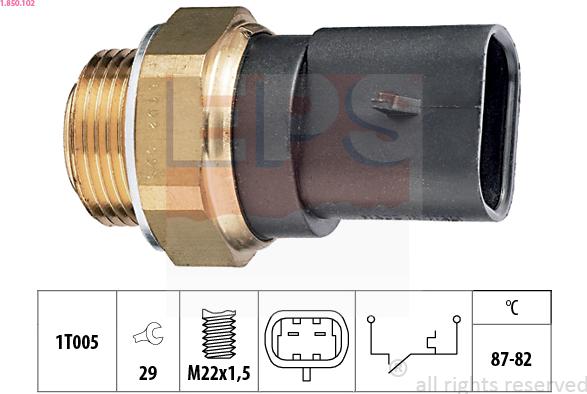 EPS 1.850.102 - Termocontatto, Ventola radiatore www.autoricambi360.it