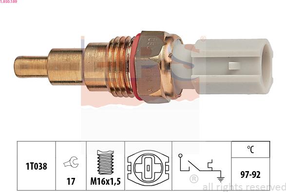 EPS 1.850.189 - Termocontatto, Ventola radiatore www.autoricambi360.it