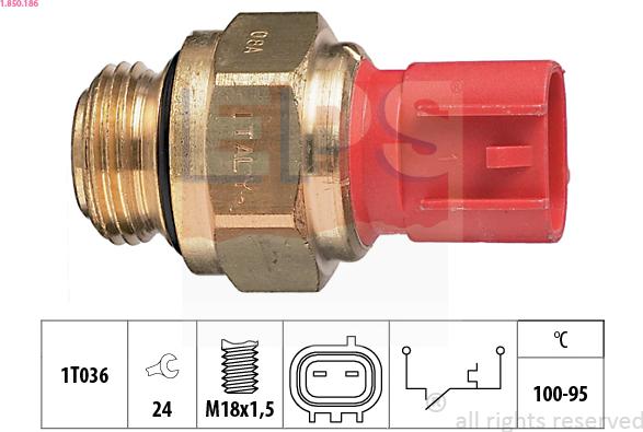 EPS 1.850.186 - Termocontatto, Ventola radiatore www.autoricambi360.it