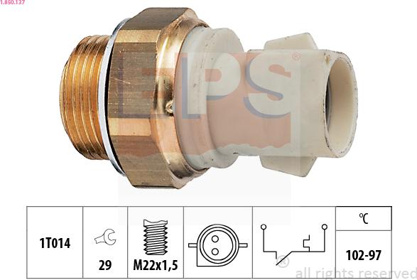 EPS 1.850.137 - Termocontatto, Ventola radiatore www.autoricambi360.it