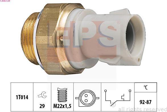 EPS 1.850.129 - Termocontatto, Ventola radiatore www.autoricambi360.it