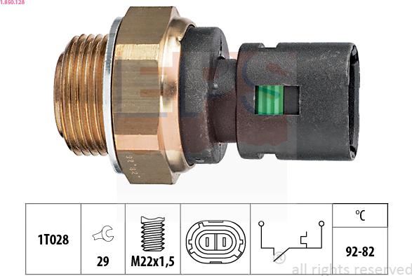 EPS 1.850.128 - Termocontatto, Ventola radiatore www.autoricambi360.it