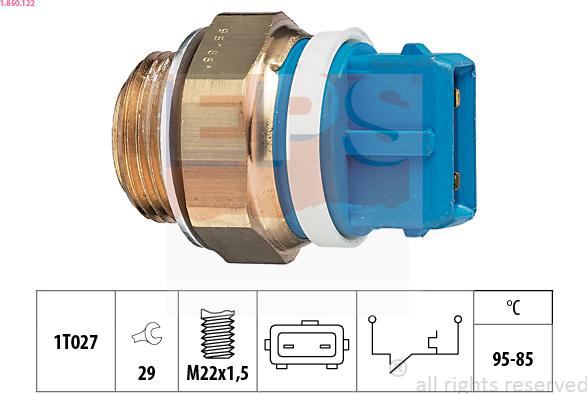 EPS 1.850.122 - Termocontatto, Ventola radiatore www.autoricambi360.it
