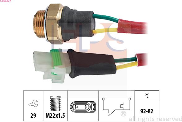 EPS 1.850.127 - Termocontatto, Ventola radiatore www.autoricambi360.it