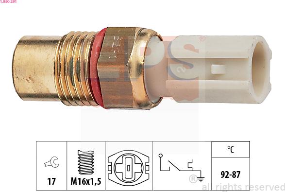 EPS 1.850.291 - Termocontatto, Ventola radiatore www.autoricambi360.it