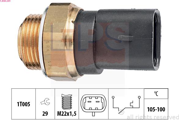 EPS 1.850.241 - Termocontatto, Ventola radiatore www.autoricambi360.it