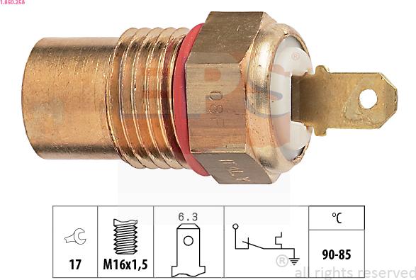 EPS 1.850.258 - Termocontatto, Ventola radiatore www.autoricambi360.it