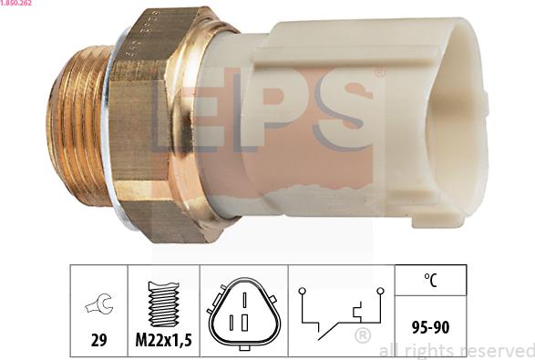 EPS 1.850.262 - Termocontatto, Ventola radiatore www.autoricambi360.it
