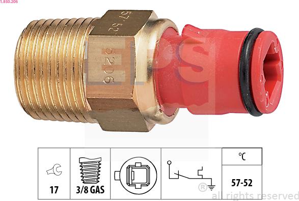 EPS 1.850.206 - Termocontatto, Ventola radiatore www.autoricambi360.it