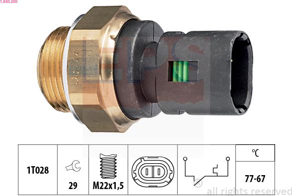 EPS 1.850.200 - Termocontatto, Ventola radiatore www.autoricambi360.it