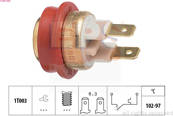 EPS 1.850.208 - Termocontatto, Ventola radiatore www.autoricambi360.it