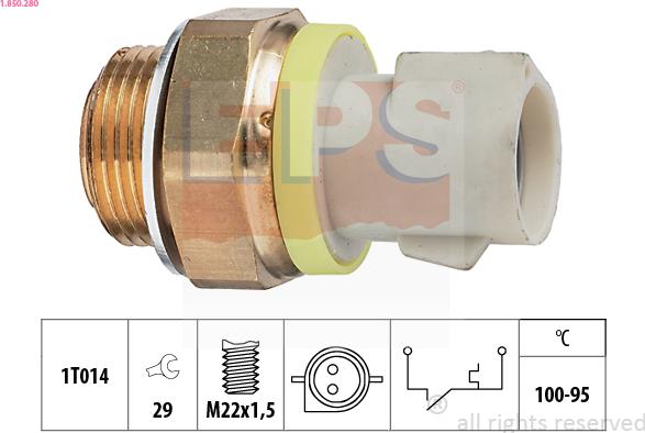 EPS 1.850.280 - Termocontatto, Ventola radiatore www.autoricambi360.it