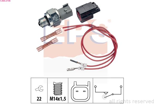 EPS 1.860.274K - Interruttore, Luce di retromarcia www.autoricambi360.it