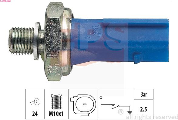 EPS 1.800.192 - Sensore, Pressione olio www.autoricambi360.it