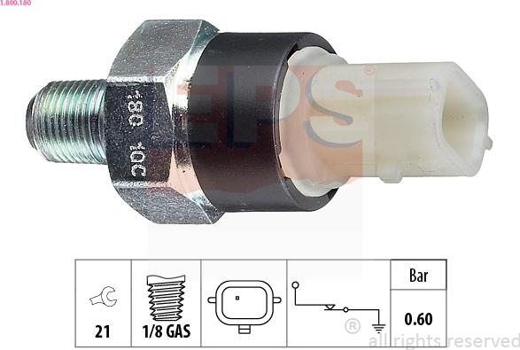 EPS 1.800.180 - Sensore, Pressione olio www.autoricambi360.it