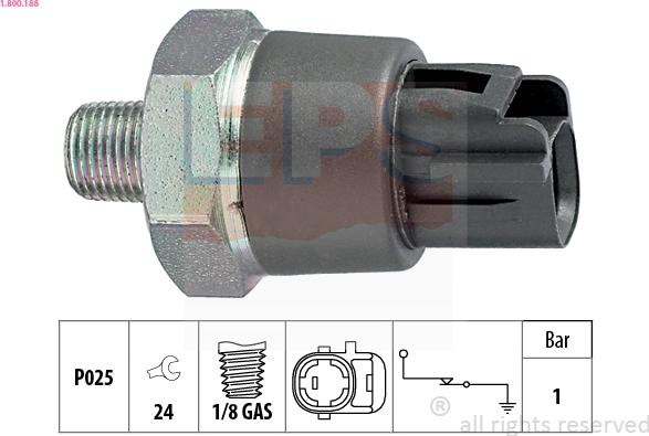 EPS 1.800.188 - Sensore, Pressione olio www.autoricambi360.it