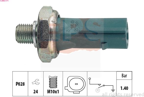 EPS 1.800.171 - Sensore, Pressione olio www.autoricambi360.it