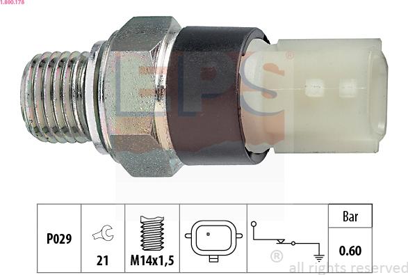 EPS 1.800.178 - Sensore, Pressione olio www.autoricambi360.it