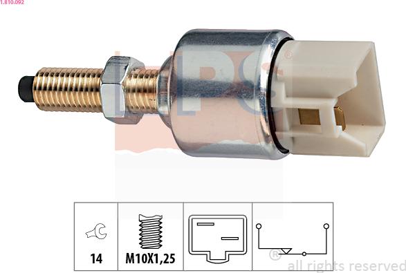 EPS 1.810.092 - Interruttore luce freno www.autoricambi360.it