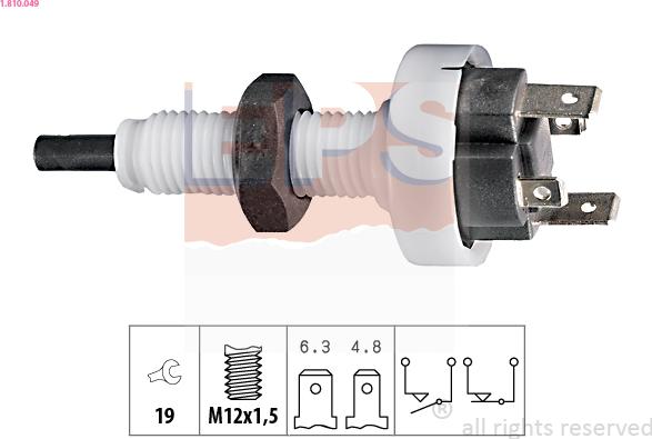 EPS 1.810.049 - Interruttore luce freno www.autoricambi360.it