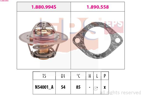 EPS 1.880.994 - Termostato, Refrigerante www.autoricambi360.it