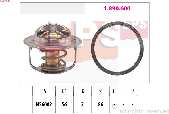 EPS 1.880.949 - Termostato, Refrigerante www.autoricambi360.it