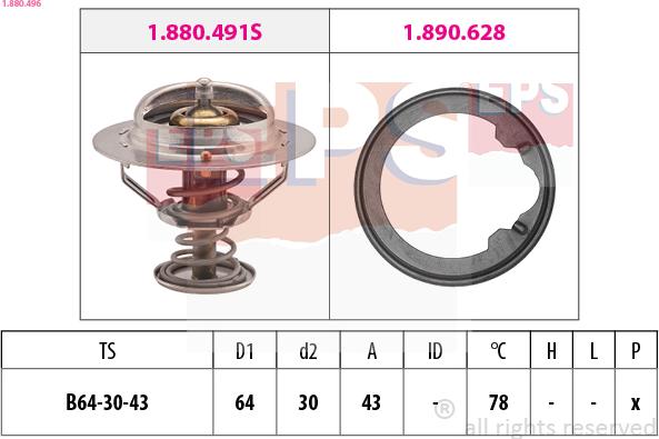 EPS 1.880.496 - Termostato, Refrigerante www.autoricambi360.it