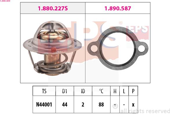 EPS 1.880.409 - Termostato, Refrigerante www.autoricambi360.it
