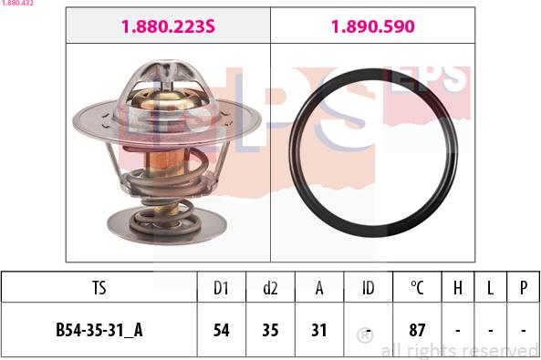 EPS 1.880.432 - Termostato, Refrigerante www.autoricambi360.it