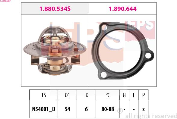 EPS 1.880.587 - Termostato, Refrigerante www.autoricambi360.it