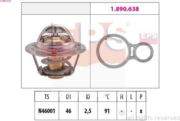 EPS 1.880.524 - Termostato, Refrigerante www.autoricambi360.it