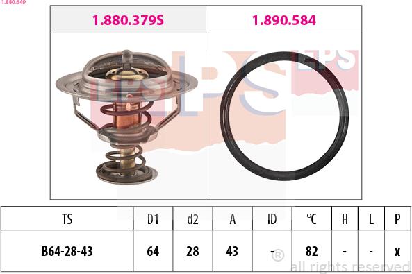 EPS 1.880.649 - Termostato, Refrigerante www.autoricambi360.it