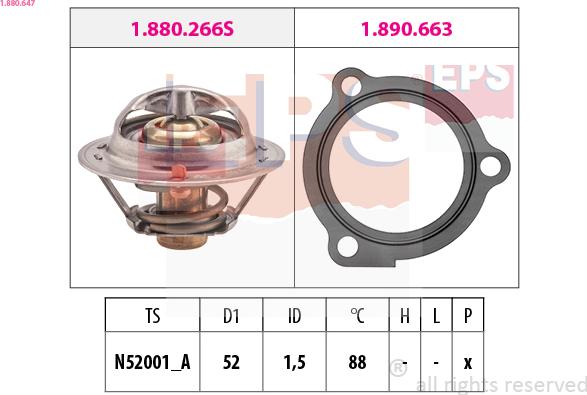 EPS 1.880.647 - Termostato, Refrigerante www.autoricambi360.it