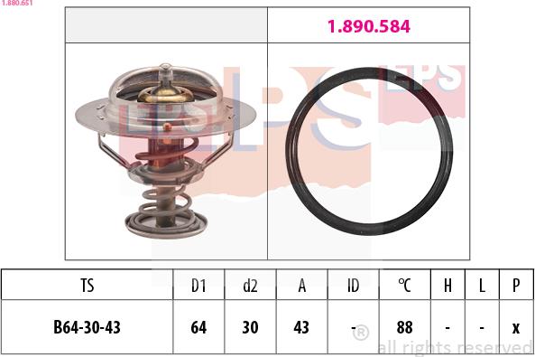 EPS 1.880.651 - Termostato, Refrigerante www.autoricambi360.it
