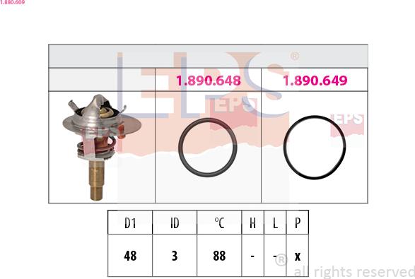 EPS 1.880.609 - Termostato, Refrigerante www.autoricambi360.it