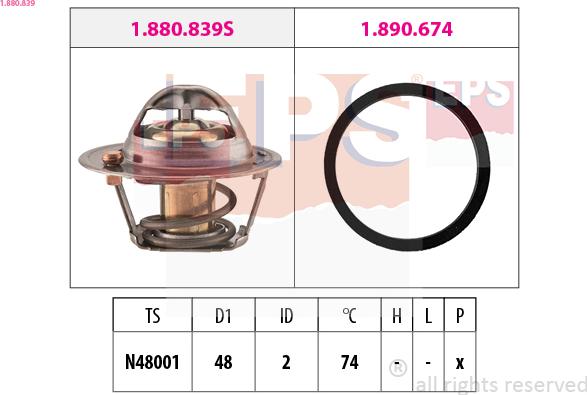 EPS 1.880.839 - Termostato, Refrigerante www.autoricambi360.it