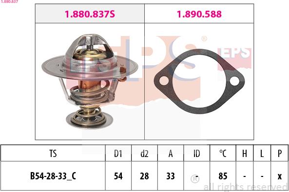 EPS 1.880.837 - Termostato, Refrigerante www.autoricambi360.it