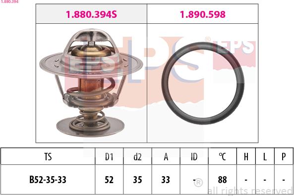EPS 1.880.394 - Termostato, Refrigerante www.autoricambi360.it