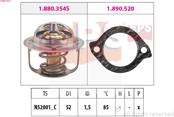EPS 1.880.354 - Termostato, Refrigerante www.autoricambi360.it