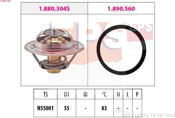 EPS 1.880.304 - Termostato, Refrigerante www.autoricambi360.it