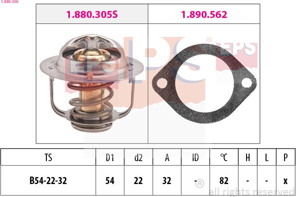 EPS 1.880.306 - Termostato, Refrigerante www.autoricambi360.it