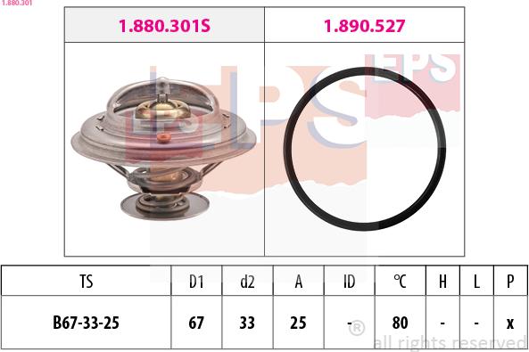 EPS 1.880.301 - Termostato, Refrigerante www.autoricambi360.it